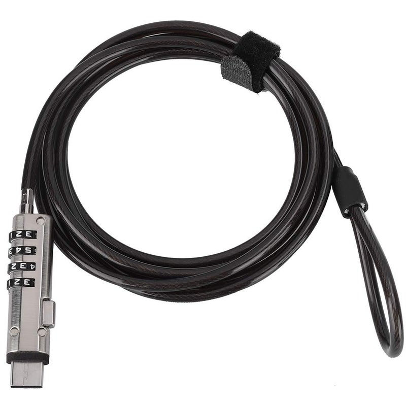 PUSOKEI Laptop Cable Locks Combination Cable Lock 4 Digital Password Security Anti Theft Lock for USB Devices Equipment Notebook Computer - Image 1